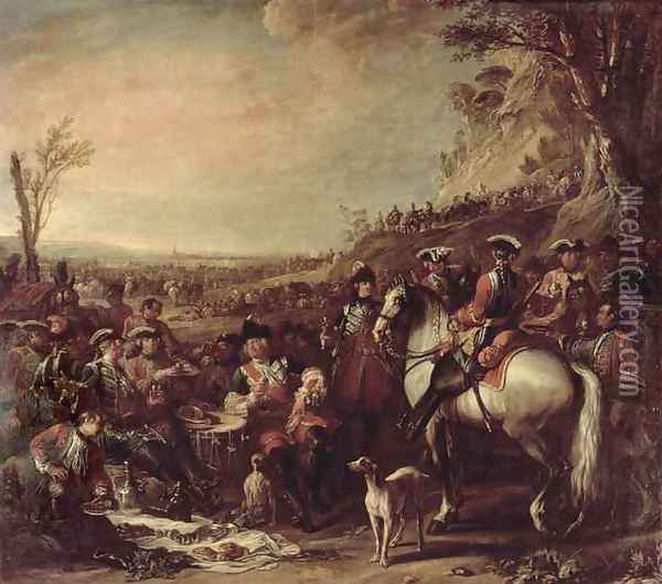 Mounted Dragoons of the Kings Household, 1737 Oil Painting - Charles Parrocel