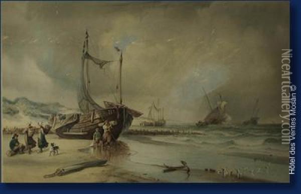 Bord De Mer Oil Painting - Count Alexandre Thomas Francia
