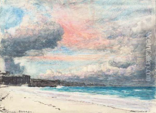 The Coral Beach, Barbados Oil Painting - Albert Goodwin