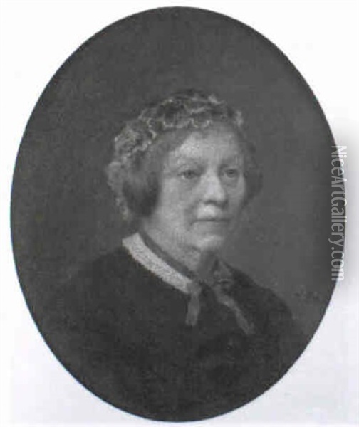 Portrat Der Wilhelmine Tafel, Tochter Des Theologieprofessors I. Tafel Oil Painting - Theodor Christoph Schuez