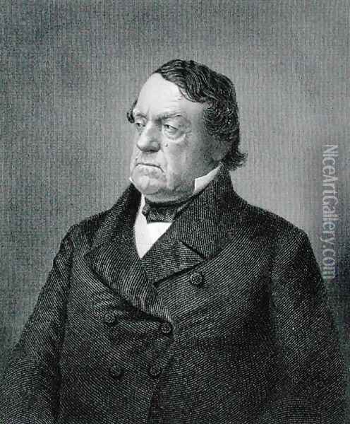 Lewis Cass, engraved by William G. Jackman fl.c.1841-60 after a photograph Oil Painting - Sutton & Bro.