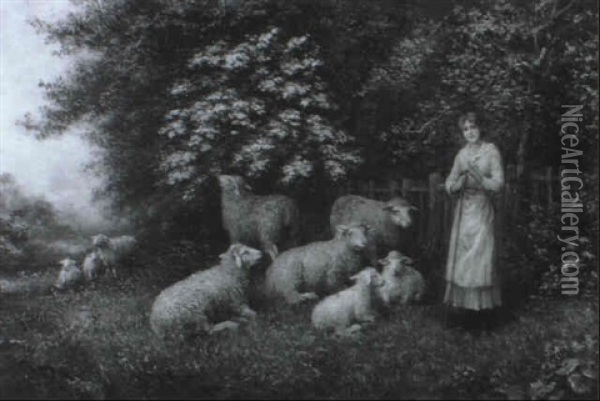 The Shepherdess Oil Painting - Arthur Trevor Haddon