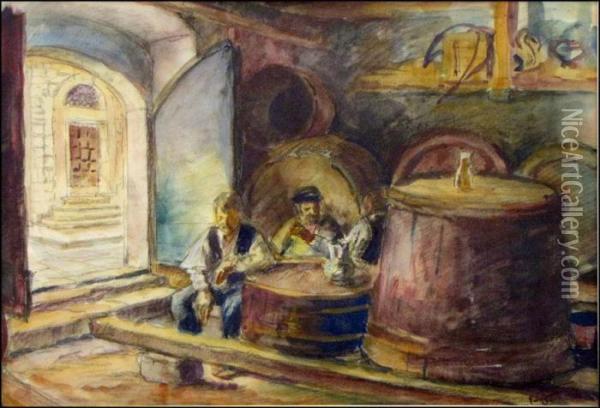 Grutzner Lestaste-vins Oil Painting - Eduard Von Grutzner