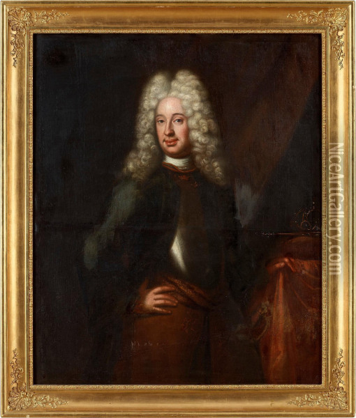 King Fredrik I Oil Painting - Georg Engelhard Schroder