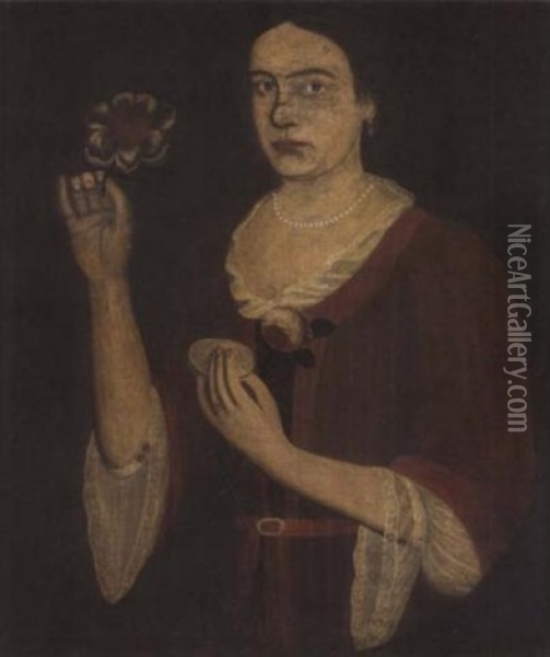 Portrait Of Elizabeth Van Dyke Vosburgh Oil Painting - Pieter Vanderlyn