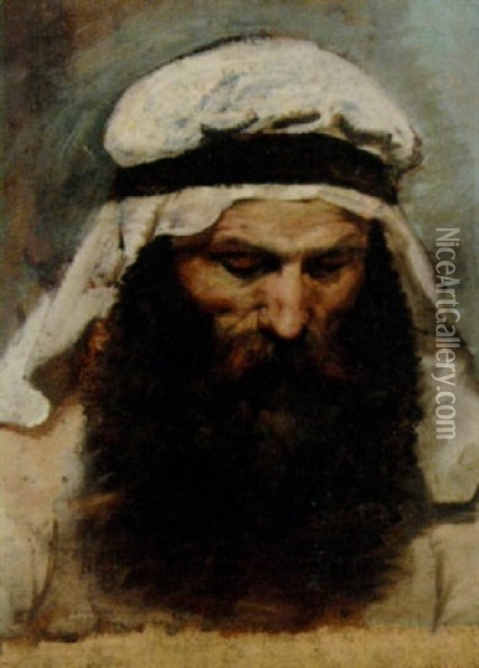 Testa D'arabo Oil Painting - Domenico Morelli