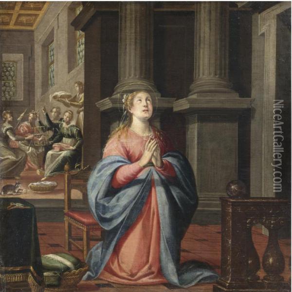 Madonna In Preghiera Oil Painting - Paolo Landriani