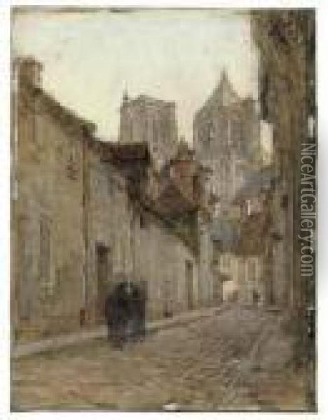 Rue A Bourges Oil Painting - Leon Augustin Lhermitte