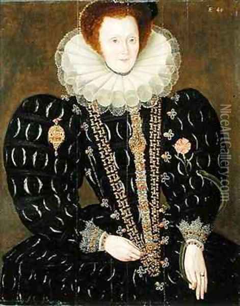Portrait of Lady Elizabeth Knightley Oil Painting - Marcus The Younger Gheeraerts