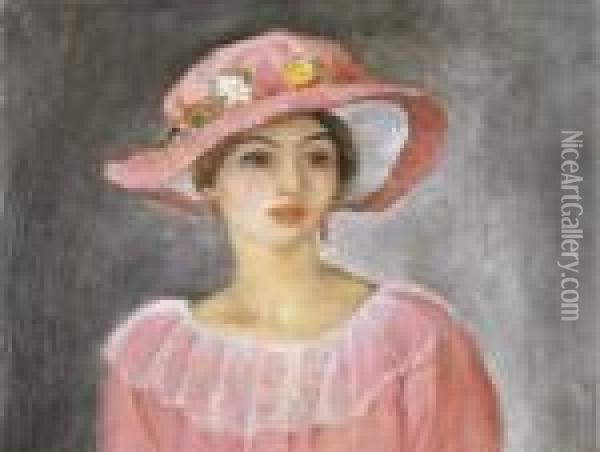 Le Chapeau Rose Oil Painting - Henri Lebasque