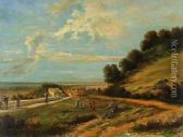 Flusslauf In Sommerlichem Hochgebirge Oil Painting - Luc Henri Mottu