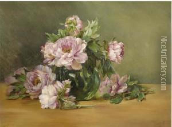 Peonies Oil Painting - Clara Von Sivers