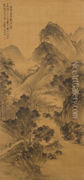Landscape In Yuan Style Oil Painting -  Wen Boren