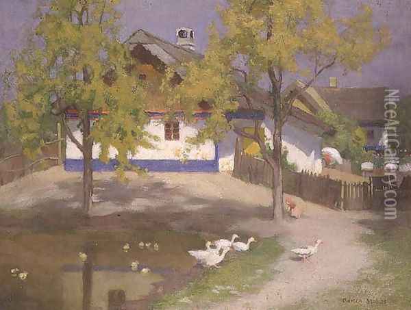 A Slav Cottage at Kalocsa, c.1905-07 Oil Painting - Adrian Scott Stokes