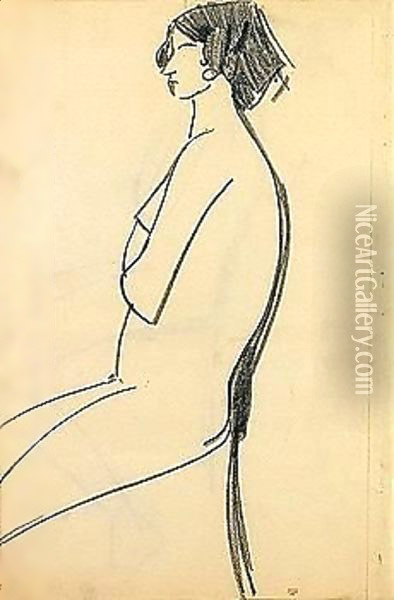 Woman sitting Oil Painting - Amedeo Modigliani