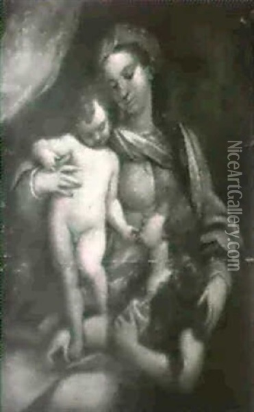 The Madonna And Child With Mary Magdalen Oil Painting - Luca Cambiaso