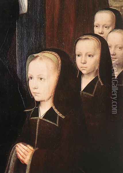 Triptych of Jean Des Trompes (detail) 1505 Oil Painting - Gerard David