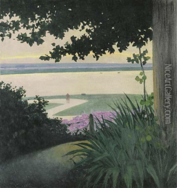 Honfleur Et La Baie De Seine Oil Painting - Felix Edouard Vallotton