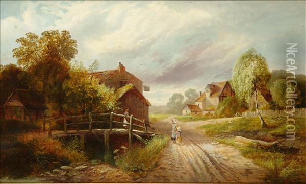 Lane Scene, Nearsalisbury Oil Painting - Paul H. Ellis