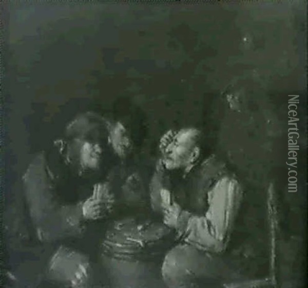 Les Joueurs De Des; & Les Joueurs De Cartes Oil Painting - Egbert van Heemskerck the Younger