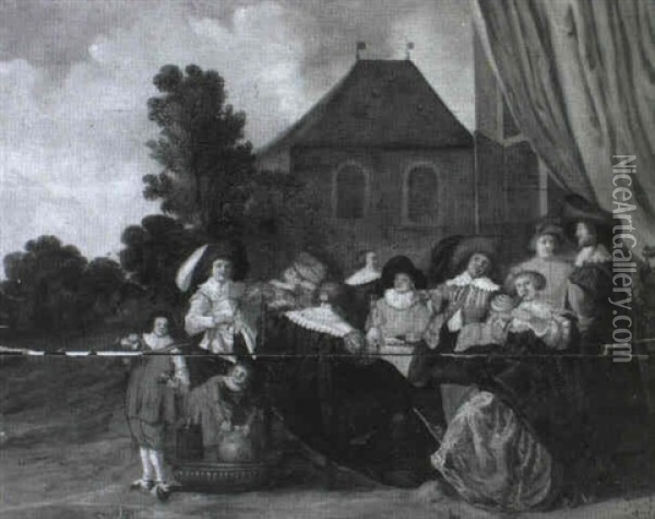 Concert A L'exterieur D'un Chateau Oil Painting - Christoffel Jacobsz. Van Der Lamen