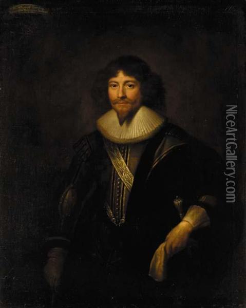 Portrait Of A Gentleman Traditionally Identified As William Oil Painting - Cornelius Jonson