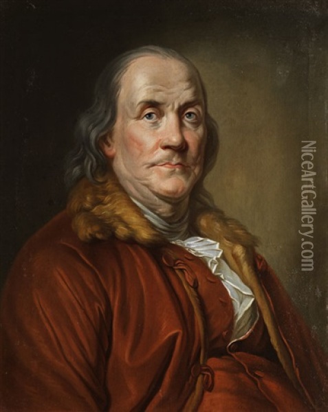 Bildnis Des Benjamin Franklin Oil Painting - Joseph-Siffred Duplessis