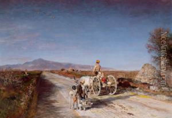 Paesaggio Di Campagna Con Via Appia Oil Painting - Oswald Achenbach