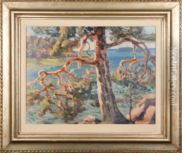 Pine Tree Oil Painting - Helmi Ahlman Biese