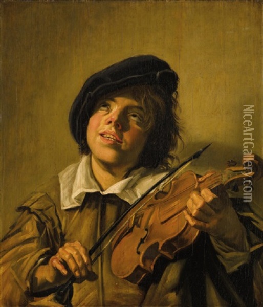 Ein Junger Geigenspieler Oil Painting - Frans Hals