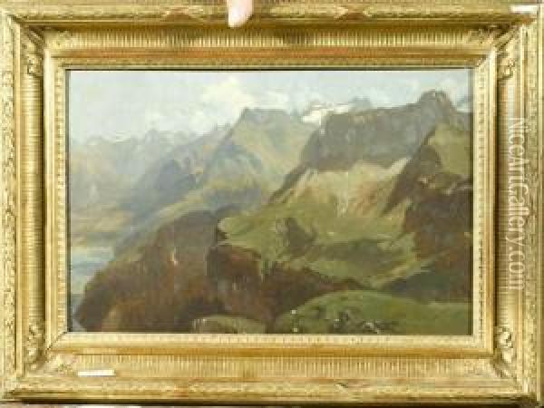 Gegenstucke: Seelisberg Und Fionnay. Oil Painting - Eugene Etienne Sordet
