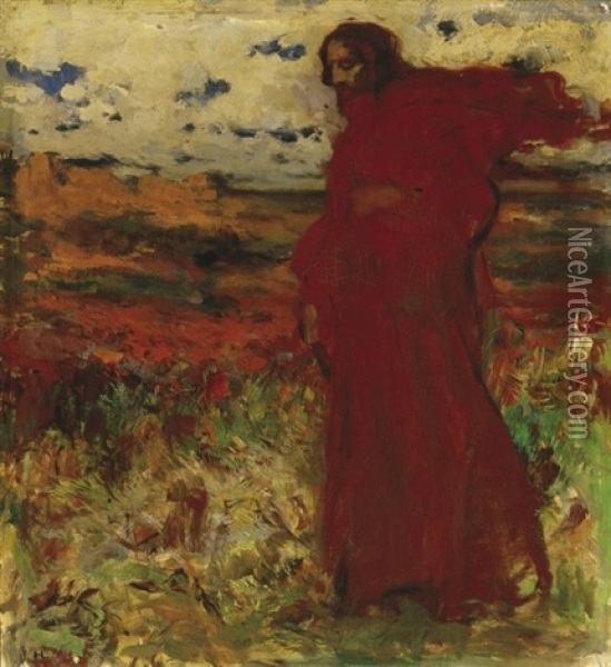 Mezon (in The Field) Oil Painting - Laszlo Hegedus