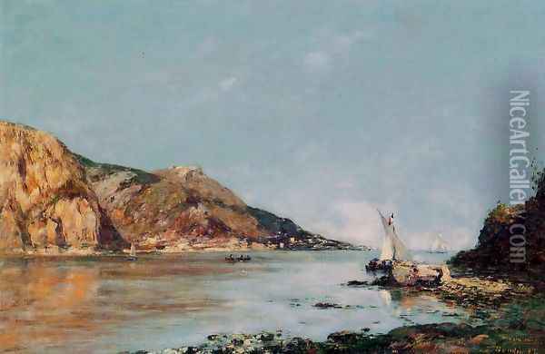 Fourmis Bay, Beaulieu Oil Painting - Eugene Boudin