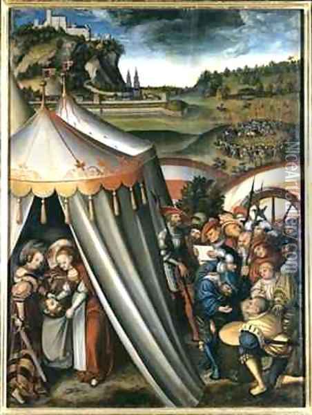 Judith in the tent of Holofernes Oil Painting - Lucas The Elder Cranach