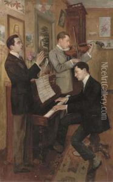 The Concert Oil Painting - Hans Temple