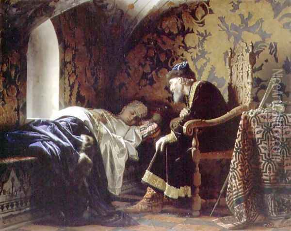 Tsar Ivan the Terrible Admiring Vasilia Melentevna, 1875 Oil Painting - Grigori Semenovich Sedov