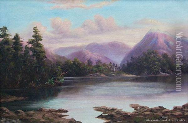 Lake Kanerie Oil Painting - William George Baker