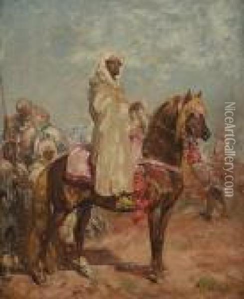 An Arab Horseman Oil Painting - Henri Julien Rousseau