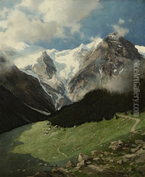 Trafoi-gletscher Oil Painting - Rudolf Hermanns