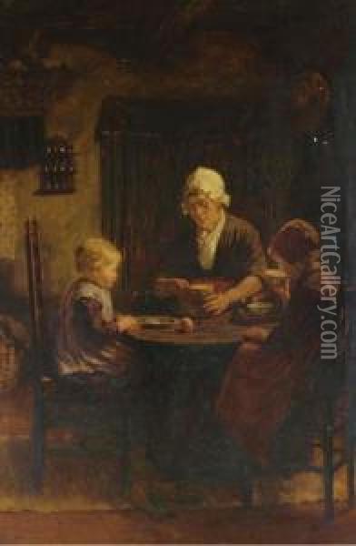 A Midday Meal Oil Painting - David Adolf Constant Artz
