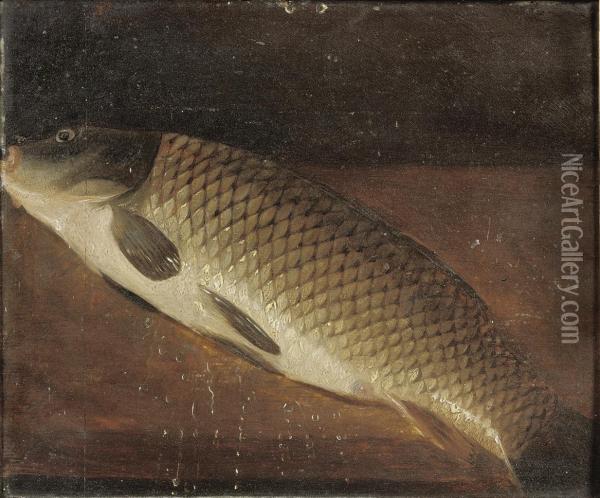 A Carp On A Ledge Oil Painting - Pieter de Putter