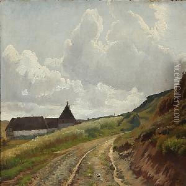 Danish Summer Landscape Oil Painting - Edvard Frederik Petersen