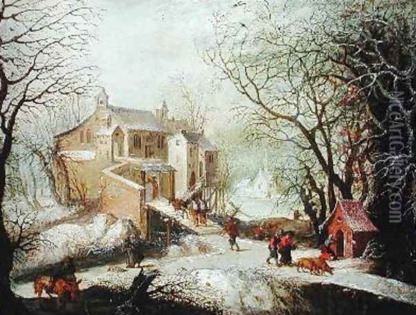 Winter Landscape 4 Oil Painting - Josse de Momper