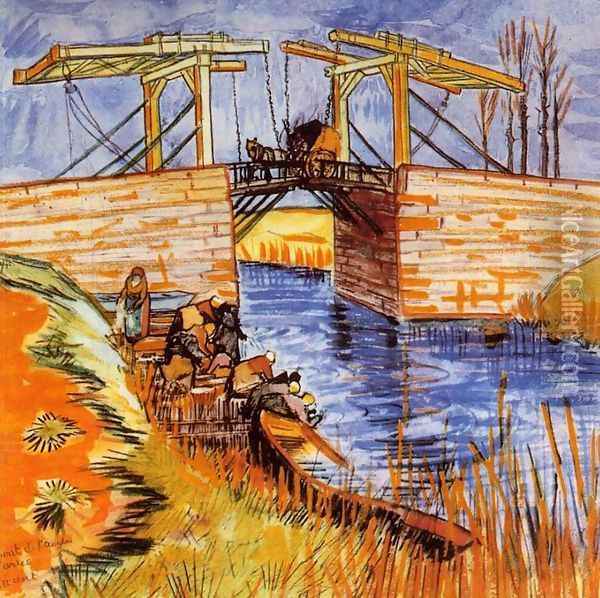 The Langlois Bridge at Arles Oil Painting - Vincent Van Gogh