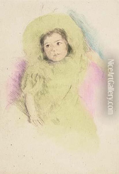 Margot Wearing A Bonnet (no. 1). Oil Painting - Mary Cassatt