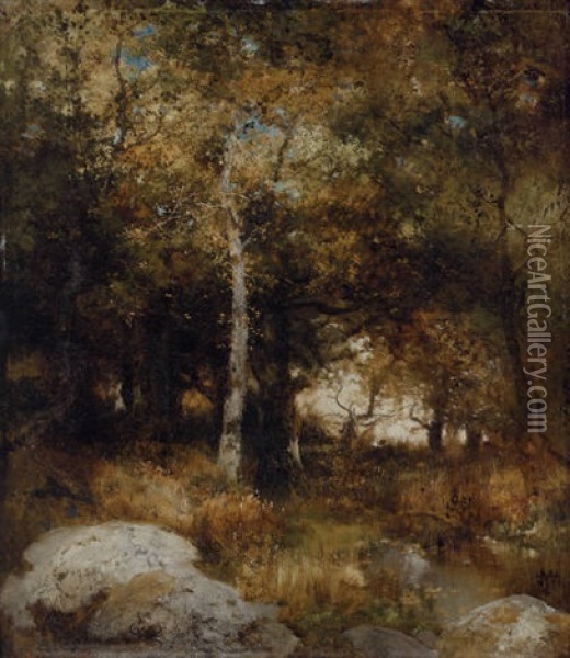 Autumn Wood Oil Painting - Thomas Moran