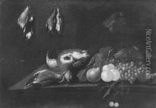 Stilleben Mit Fruchten Und Erlegtem Geflugel Oil Painting - Louise Moillon