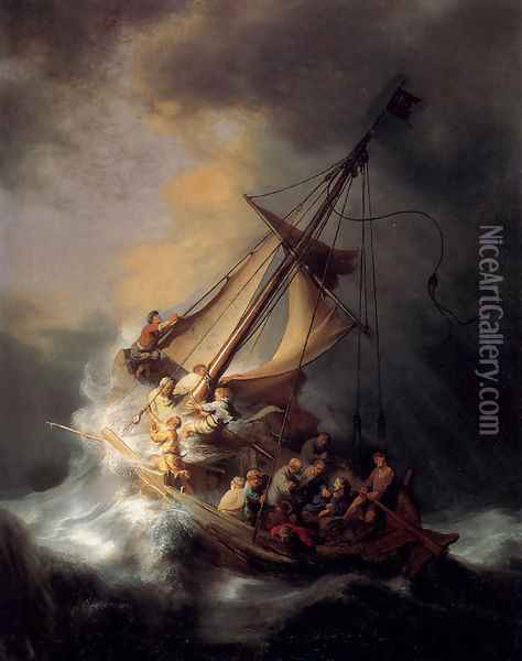 Christ In The Storm On The Sea Of Galilee Oil Painting - Rembrandt Van Rijn