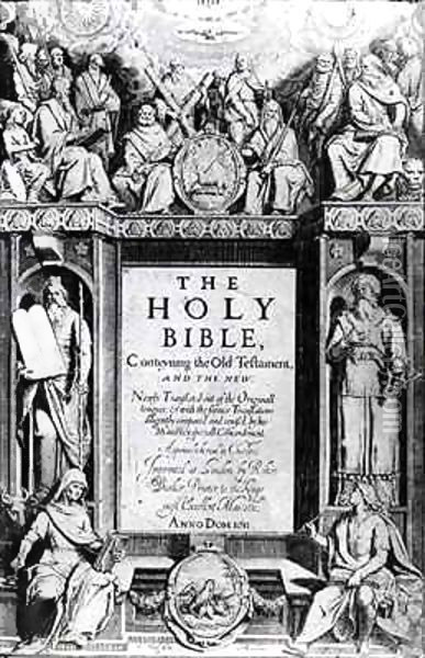Frontispiece to 'The Holy Bible' Oil Painting - Cornelis Boel