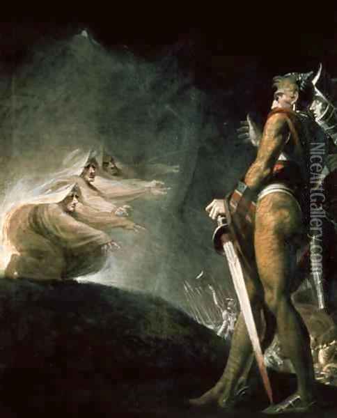 Macbeth and the Witches Oil Painting - Johann Henry Fuseli
